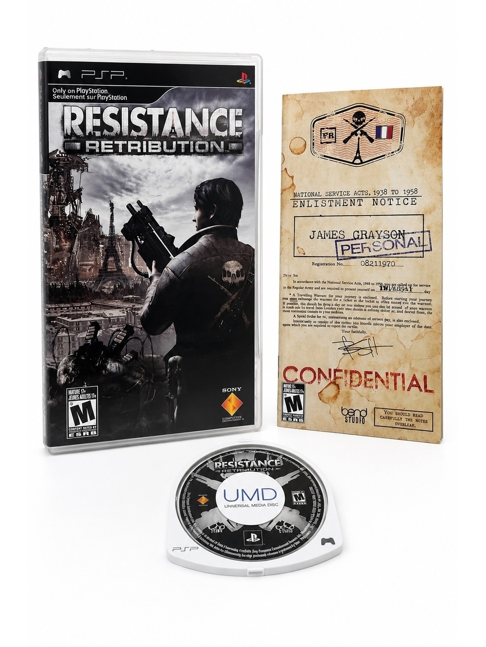 Resistance Retribution PSP Complete in Box CIB Tested Working Sony UMD